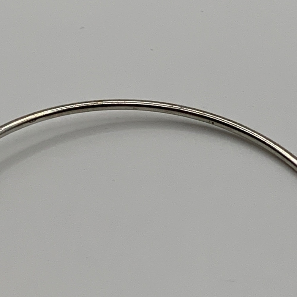 Silver-tone Bangle with Rhinestone Charm - Picture 5 of 5
